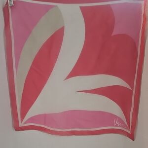 Vena | Women's Vintage Pink White Silk Blend Sheer Hand Rolled Edge Scarf